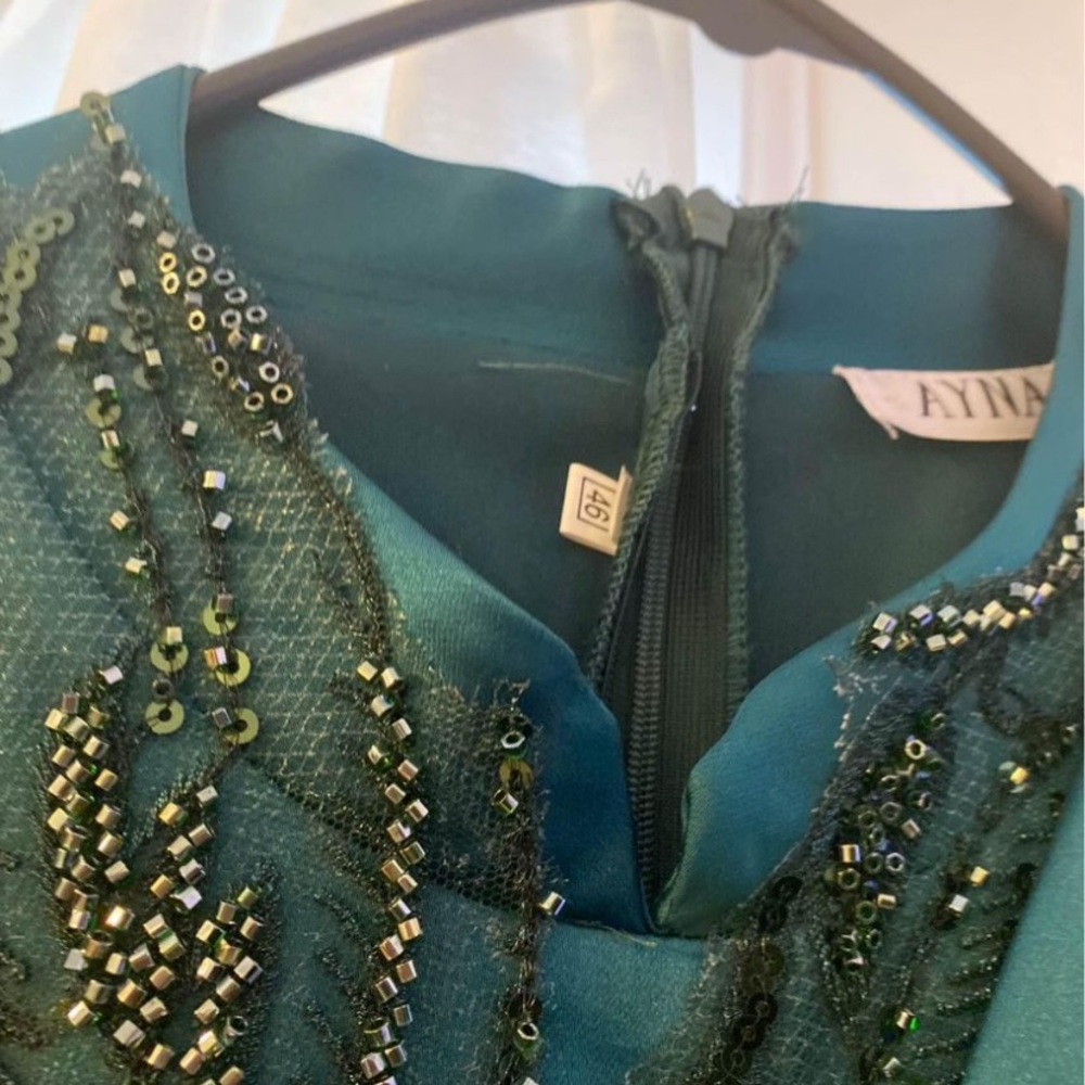 Wore only once, dry cleaned - formal gown, long sleeve, modest dress